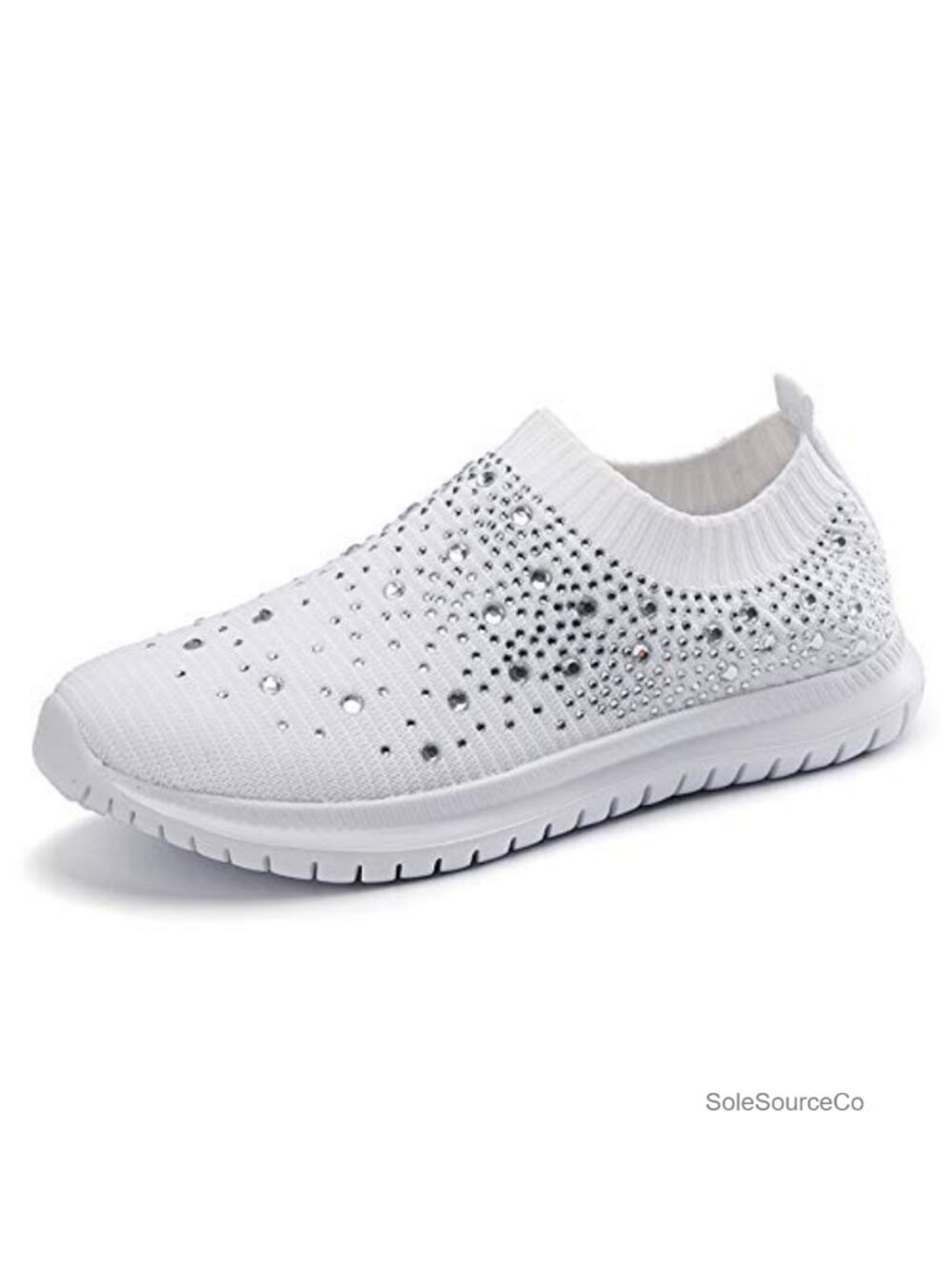 Glitter Rhinestone Mesh Dance Sneakers Slip On Jazz Latin Shoes